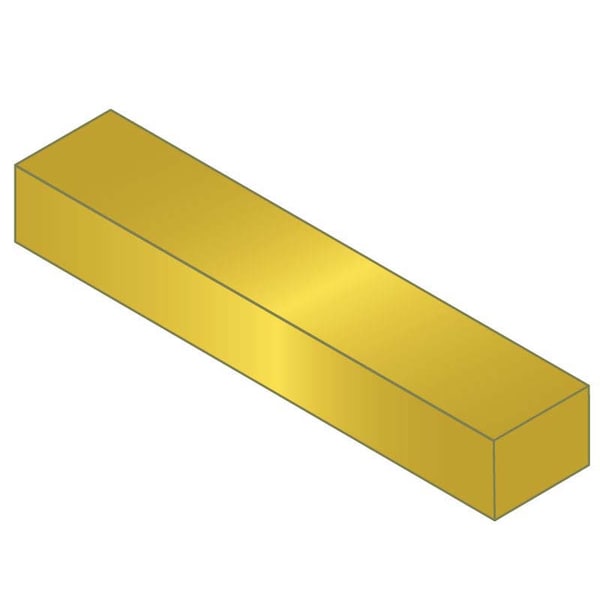 Undersized Key Stock, Brass, Plain, 12 in L, 3/8 in W, 5/16 in H